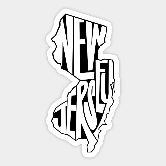 New Jersey - black Sticker by mmirabella